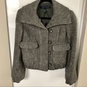 French Connection Herringbone Wool Coat- size 2